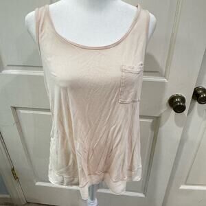 LOFT Pink Sleeveless Relaxed Tank Top, size L